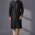 Black dupion silk embroidered kurta set