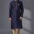 Blue dupion silk embroidered kurta set