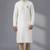 White dupion silk embroidered kurta set