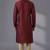 Maroon dupion silk embroidered kurta set