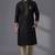 Black dupion silk embroidered kurta set