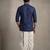 Blue dupion silk embroidered kurta dhoti set