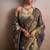 Grey silk blend silk blend party wear saree