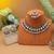 Purple color kundan necklace set