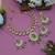 Rani & green color kundan necklace set