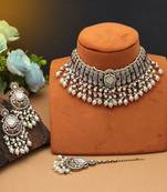 Multi color choker kundan necklace set
