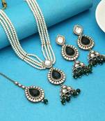 Green color kundan necklace set