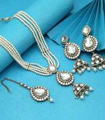 White color kundan necklace set
