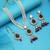 Wine color kundan necklace set