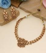Gold color matte gold necklace set