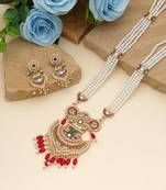 Red color rajputi jewellery rani haar