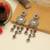 Maroon color kundan earrings