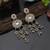 Maroon color kundan earrings