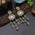 Green color kundan earrings