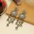 Yellow color kundan earrings