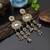 Rani color kundan earrings