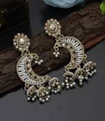 Gold color kundan earrings