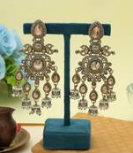 Gold color kundan earrings