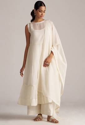 Ivory kota silk kurta set 2