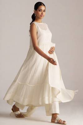 Ivory kota silk kurta set 5