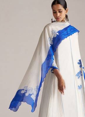 Marshmellow and cobalt blue kurta set 4
