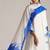 Marshmellow and cobalt blue kurta set
