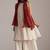 Ivory and maroon pure chanderi kurta set