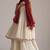 Ivory and maroon pure chanderi kurta set