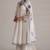 Marshmellow and cobalt blue chanderi kurta set