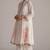 Ivory and maroon pure chanderi kurta set