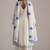 Marshmellow and cobalt blue chanderi kurta set