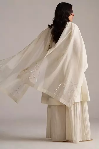 Ivory pure chanderi kurta set