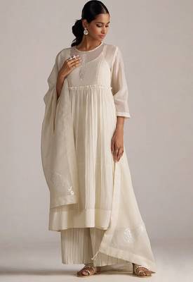 Ivory pure chanderi kurta set 1
