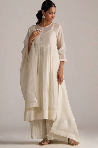 Ivory pure chanderi kurta set