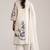Ivory and navy blue pure chanderi kurta set