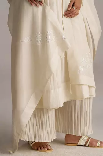 Ivory pure chanderi kurta set