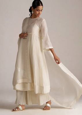 Ivory pure chanderi kurta set 5
