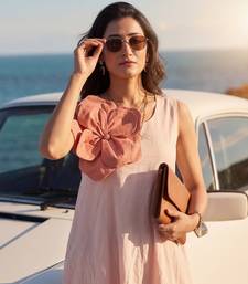 Peach cotton floral dress