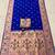 Blue soft kanjeevaram paithani silk zari weaving saree with contrast blouse piece