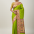 Light green soft kanjeevaram paithani silk zari weaving saree with contrast blouse piece