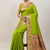 Light green soft kanjeevaram paithani silk zari weaving saree with contrast blouse piece
