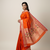 Orange soft kanjeevaram paithani silk zari weaving saree with contrast blouse piece