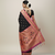 Black soft kanjeevaram paithani silk zari weaving saree with contrast blouse piece