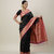 Black soft kanjeevaram paithani silk zari weaving saree with contrast blouse piece