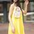 Lemon yellow pure cotton mini floral summer dress