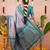 Grey floral, zari work soft silk saree with blouse