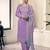LightPurple Cotton Silk Embroidery Sequence Work Salwar Suit Dupatta Set For Women