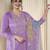 LightPurple Cotton Silk Embroidery Sequence Work Salwar Suit Dupatta Set For Women