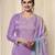 LightPurple Cotton Silk Embroidery Sequence Work Salwar Suit Dupatta Set For Women