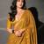 Yellow Color  Sequins Work Silk Saree